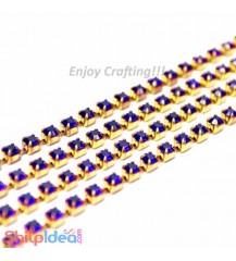 Metal Cup Stone Chain - Blue - 25 Inch
